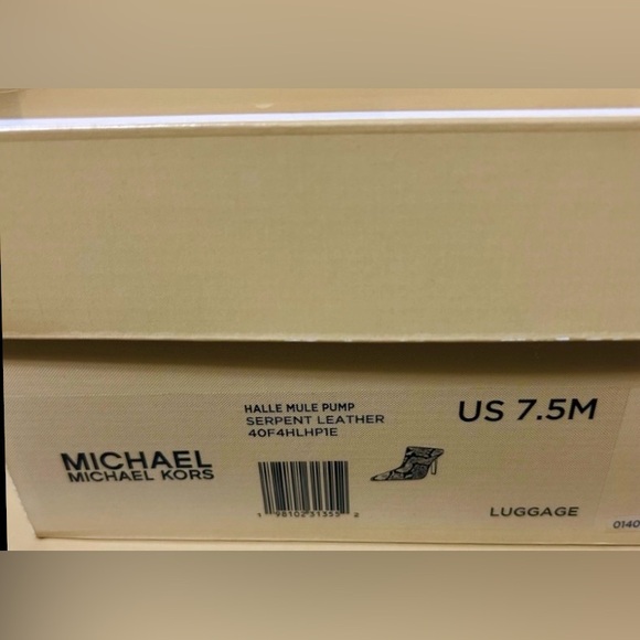 Michael Kors Halle Mule Pumps | Serpent Leather Snake Print Heels | Sz 7.5 M NIB - Picture 13 of 13